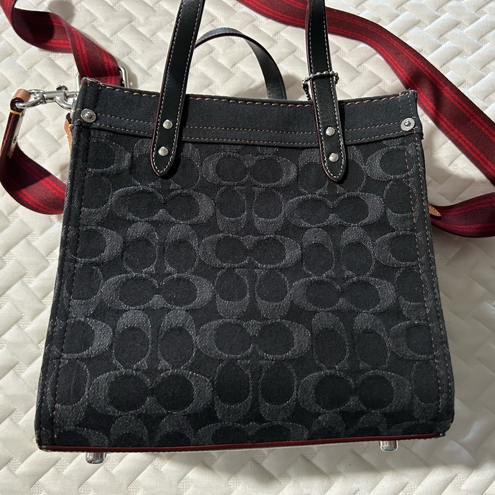 Coach Black and Red Signature Tote